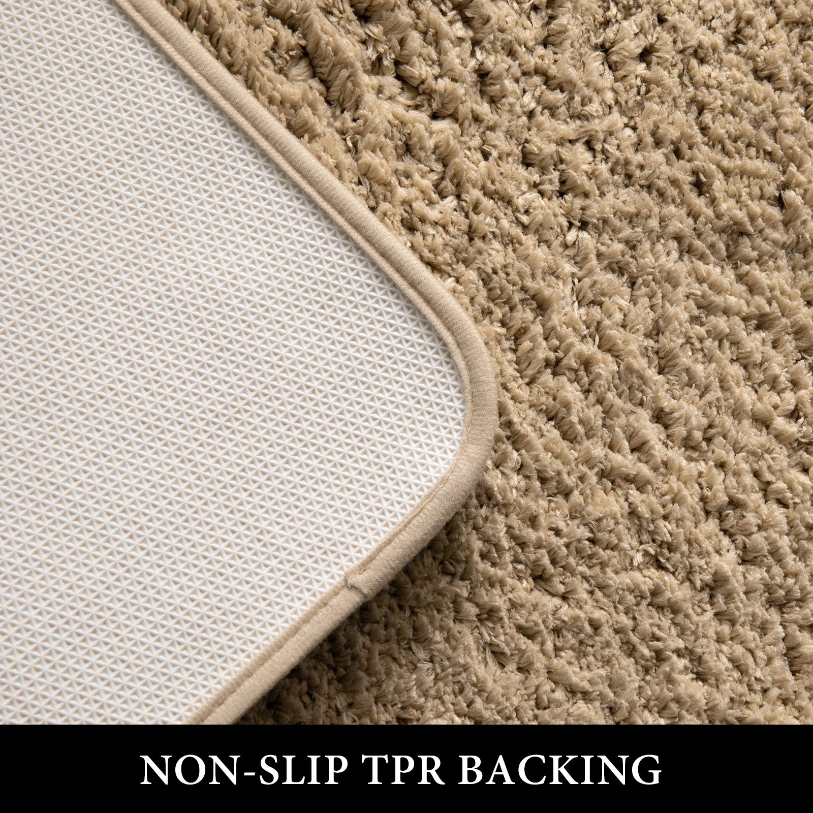 Miulee Set Of 2 Non Slip Shaggy Bathroom Rugs Extra Thick Soft Bath Mats Plush Microfiber Absorbent Water For Tub Shower Machine